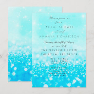Invitation Tiffany Ocean Blue Aqua Parties scintillant Fête d