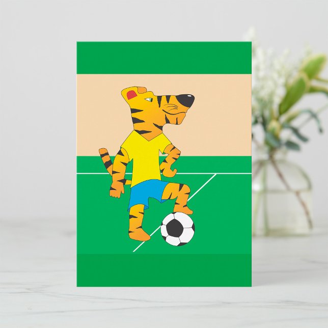 Invitation Tiger Jouer au football (Créateur téléchargé)