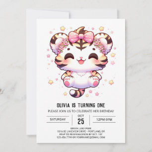Invitation Tigre de dessin 1er anniversaire