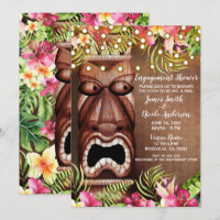 Tiki en bois Hawaïen Fête d'été de fiançailles