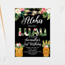 Tiki Hawaiian Aloha Tropical Birthday Luau Party