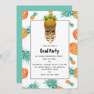 Invitation Tiki Luau Summer Pineapple Beach Graduation Party