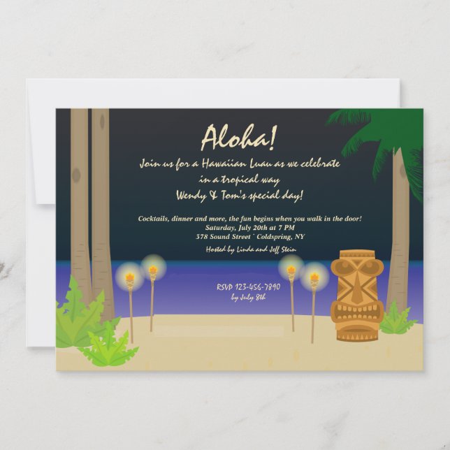 Invitation Tiki Night Party (Devant)
