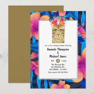 Invitation Tiki Time Luau Summer Beach Couples Douche