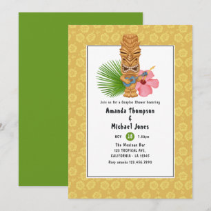 Invitation Tiki Time Luau Summer Beach Couples Douche