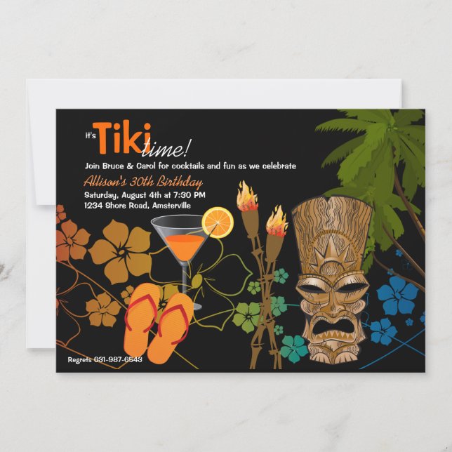 Invitation Tiki Time Party (Devant)