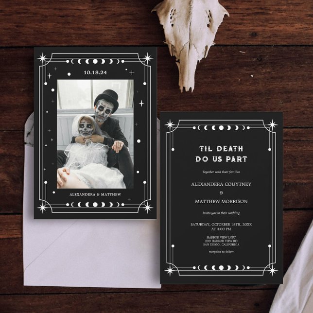 Invitation Til Death Do Us Part Photo Halloween Mariage (Créateur téléchargé)
