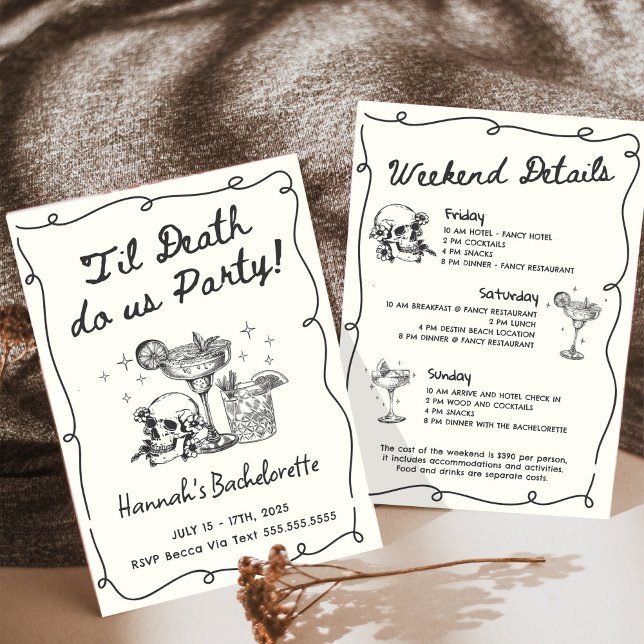 Invitation Til Death Do Us Party Bachelorette Cocktail (Créateur téléchargé)