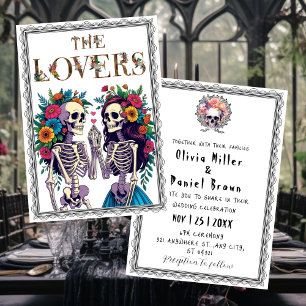 Invitation Til Death Gothique Floral halloween Squelette Mari