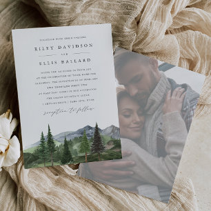Invitation Timberline   Mariage photo défraîchi de la forêt e