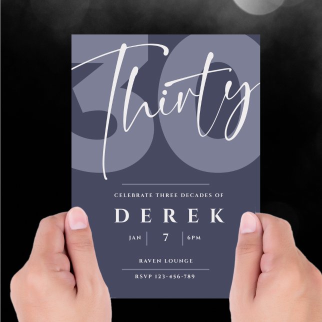 Invitation Timeless 30 Minimalist Birthday Party (Créateur téléchargé)