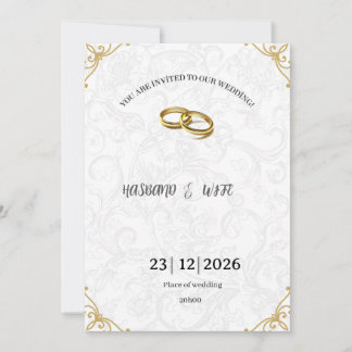 Invitation Timeless Gold Corner Accents Wedding Invite