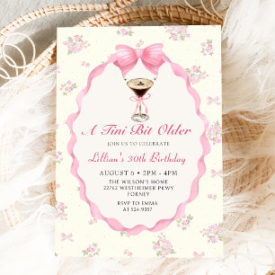 Invitation Tini Bit Ancien Chic Martini Coquette Anniversaire