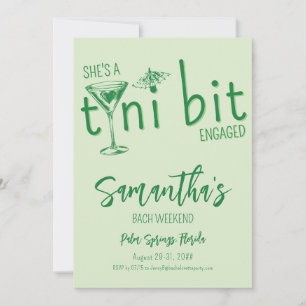Invitation Tini Bit Engagé Martini Bachelorette Bach Week-end