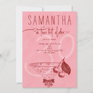 Invitation Tini Bit moderne Anniversaire Cherry Martini Bow