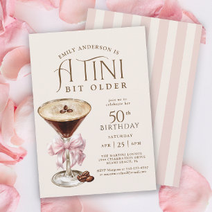 Invitation Tini Bit Older Espresso Martini 50e Anniversaire