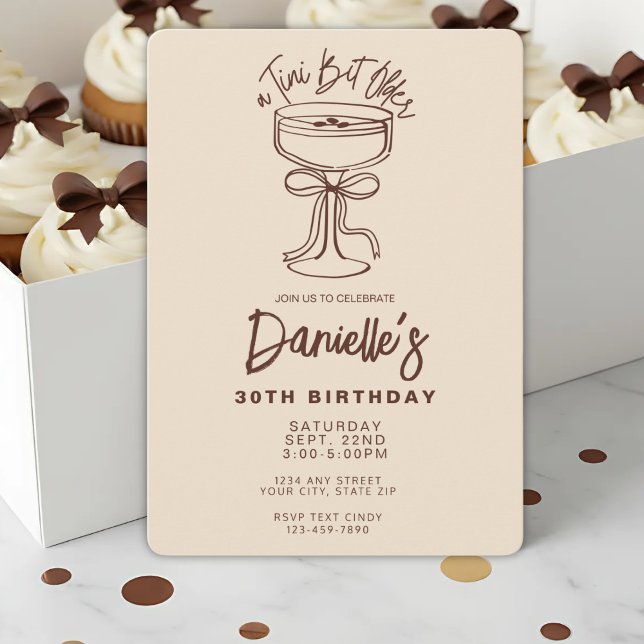 Invitation Tini Bit plus vieux Espresso Martini 30e anniversa (Créateur téléchargé)
