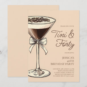 Invitation Tini et Trente Script Martini 40e fête d'anniversa