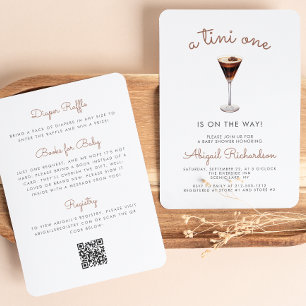 Invitation Tini One Espresso Martini Code QR Baby shower