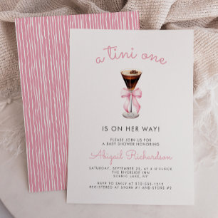 Invitation Tini One Espresso Martini Fille Rose Baby Shower