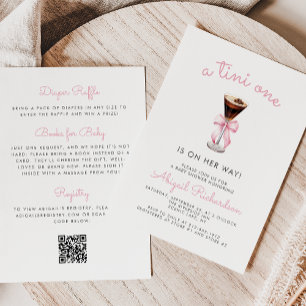 Invitation Tini One Espresso Martini QR Code Fille Baby Showe