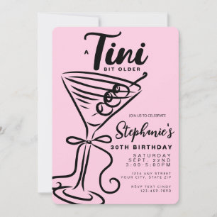 Invitation Tini Tini Bit noir tendance 30e anniversaire