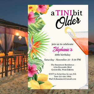 Invitation Tini Tropical Un peu plus âgé Martini 30e annivers