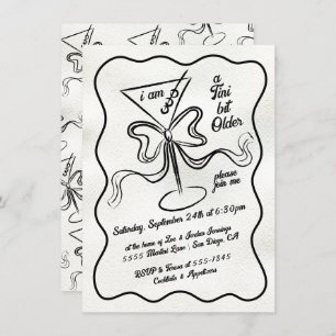 Invitation Tini un peu plus vieux Martini Bow Funky Anniversa