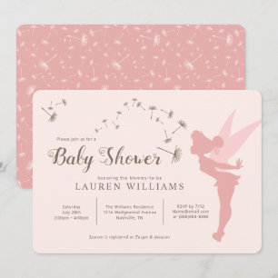 Invitation Tinker Bell Baby shower Nvitation rose