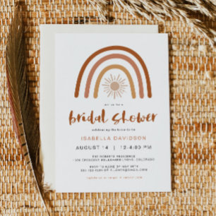 Invitation TINLEY Boho Terracotta Rainbow Sun Fête des mariée