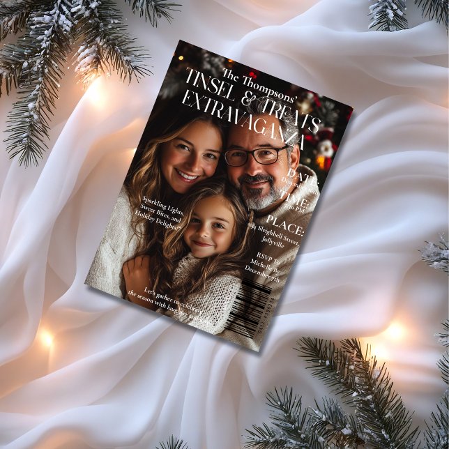 Invitation Tinsel & Traitements Extravaganza Magazine Photo d (Tinsel & Treats Extravaganza Magazine Cover photo Invitation)