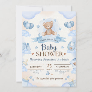 Invitation Tiny Blessing Baby Shower Elegant Design