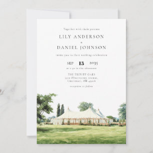Invitation Tipi de mariage de jardin extérieur à la marquise