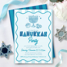 Tippographie amusante de Hanukkah Turquoise avec d