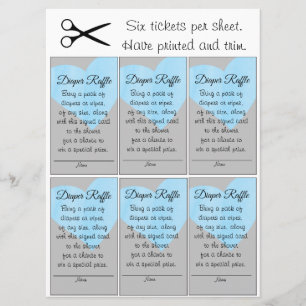 Invitation Tirage au sort de couche Bébé Petit Garçon Cœur Bl