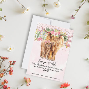 Invitation Tirage au sort de couche pour Baby Shower Vache de