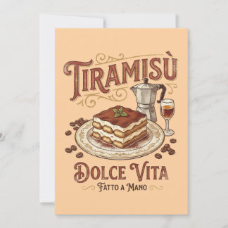 Invitation Tiramisu Dolce Vita Dessert Italien 