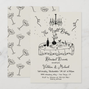 Invitation Tiré À La Main Sketc La Nuit Avant Le Dîner De Rép