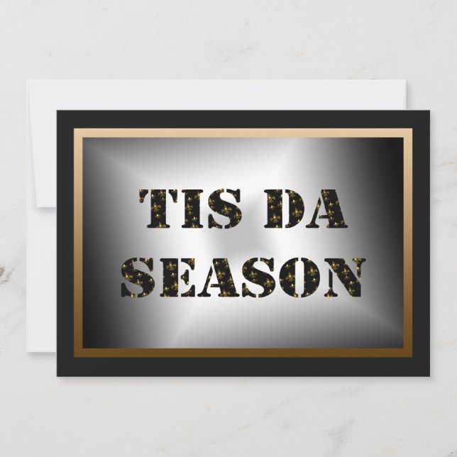 Invitation Tis DA assaisonnent Gold Fleur de Lis Party noir (Devant)