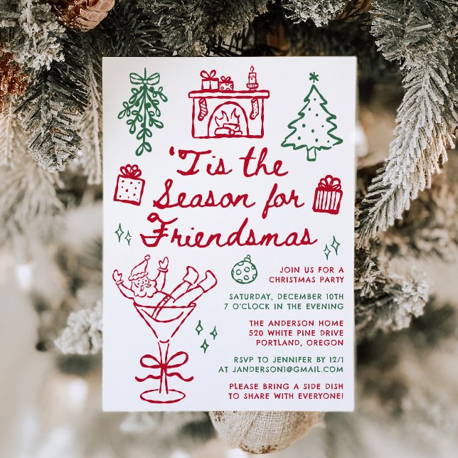 Invitation 'Tis the Season For Friendsmas Christmas Party (Créateur téléchargé)