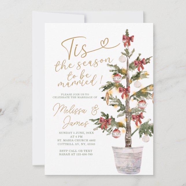 Invitation Tis the Season to Be Married Christmas Wedding (Devant)