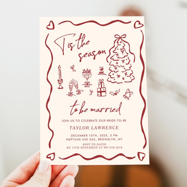 Invitation Tis the Season to be Married Holiday Bridal Shower (Créateur téléchargé)
