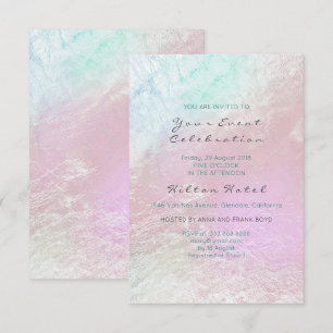 Invitation Tissu métallique prêtre rose violet pastel verre