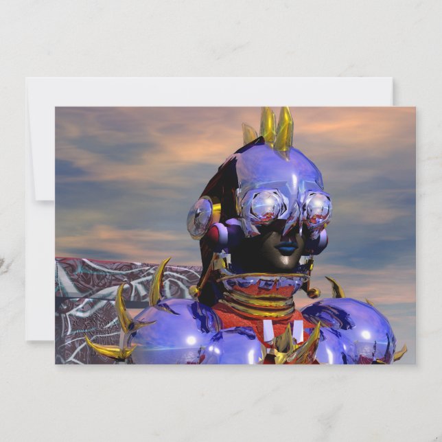 Invitation TITAN CYBORG PORTRAIT Blue Science Fiction, Scifi (Devant)