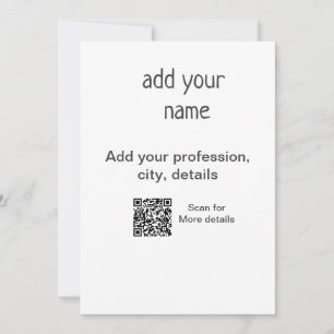 Invitation Titre QR simple minimal ajoutez votre texte nom