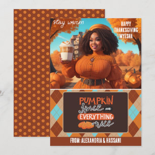 Invitation Titulaire de carte-cadeau Curvy Black Woman Citrou