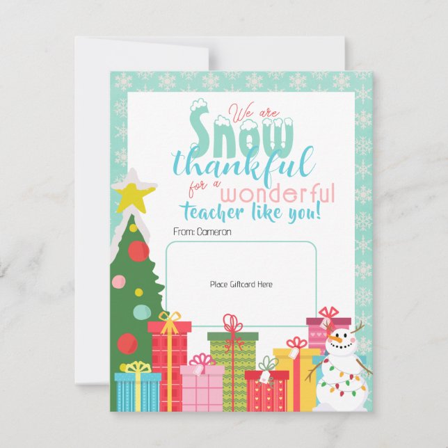 Invitation Titulaire de carte-cadeau Merci (Devant)