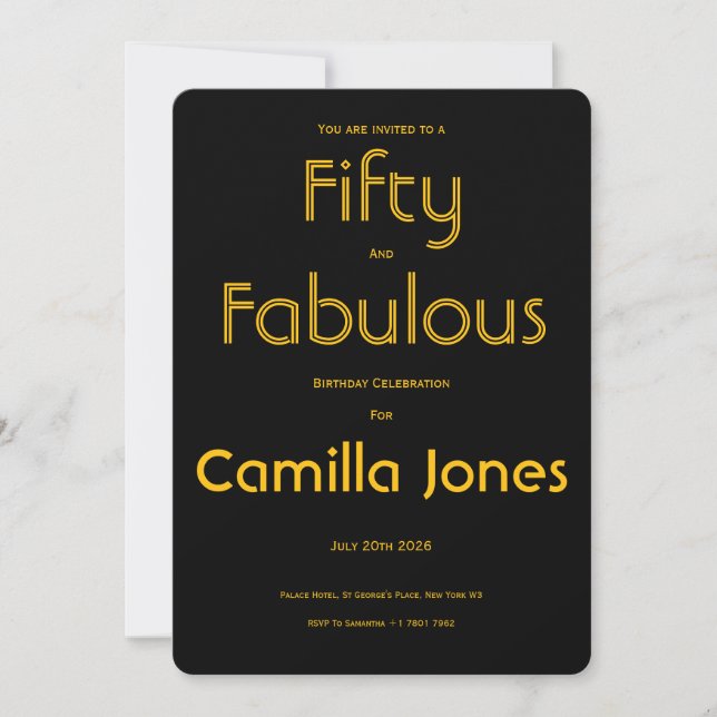 Invitation to a 50th Birthday Party (Front)