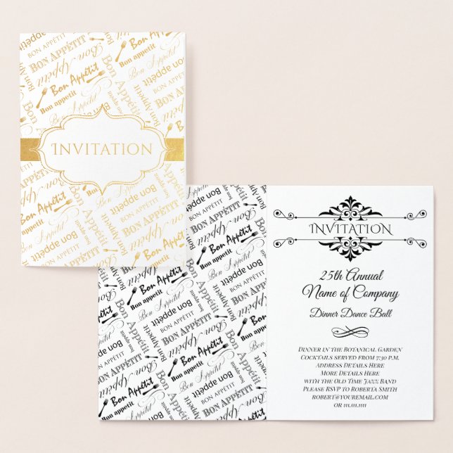 Invitation to a Dinner Party Bon Appetit French (Display)