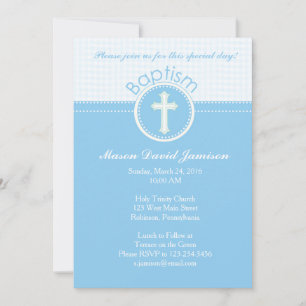 Invitation to Baptism Child of God Blue Boy